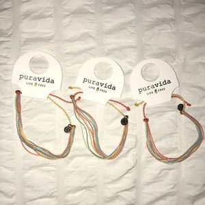3 PURA VIDA Multicolor Bracelets